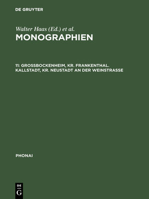 cover image of Großbockenheim, Kr. Frankenthal. Kallstadt, Kr. Neustadt an der Weinstraße